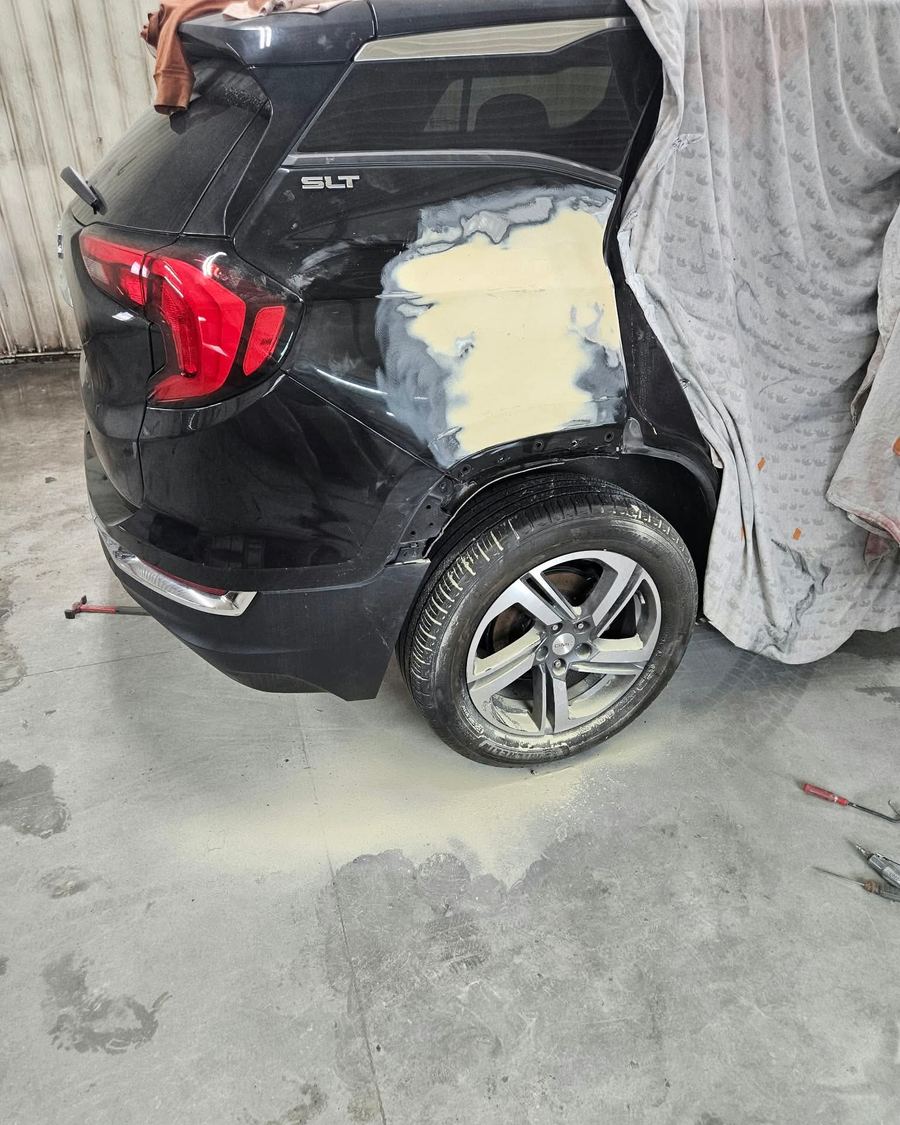 GMC Terrain rear quarter with body filler