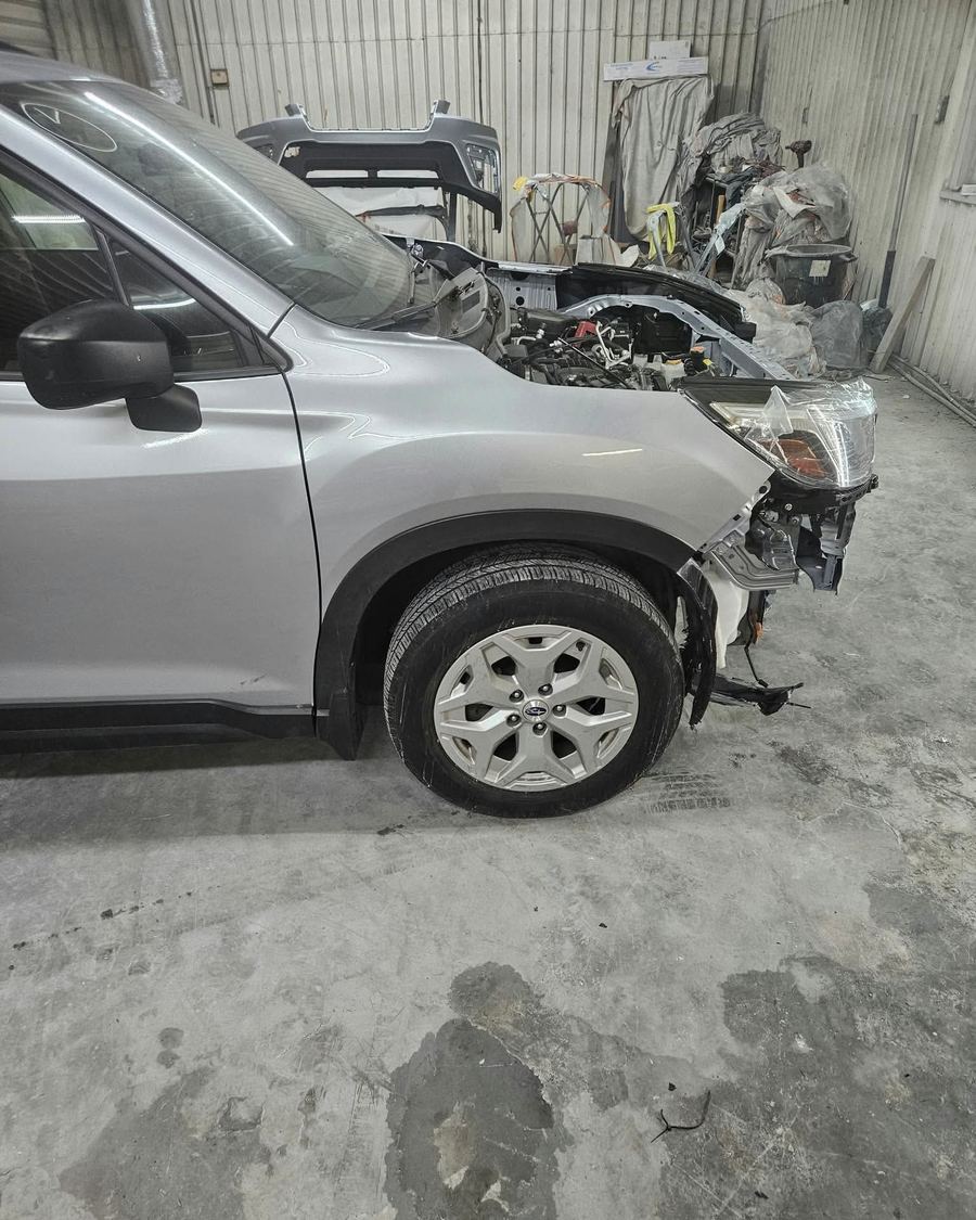 Subaru Forester with front end damage